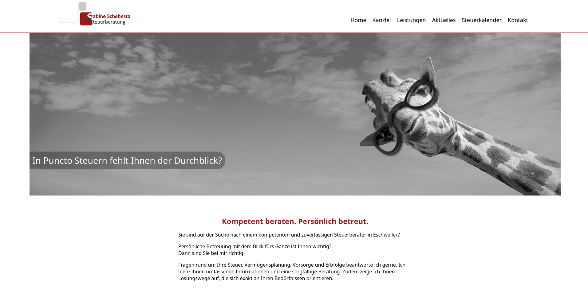 Kanzlei Webseite Steuerberatrung screenshot 1